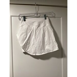 Lululemon Court Rival High-Rise Skirt White Tennis Golf Skort LW8AIRS Size 0
